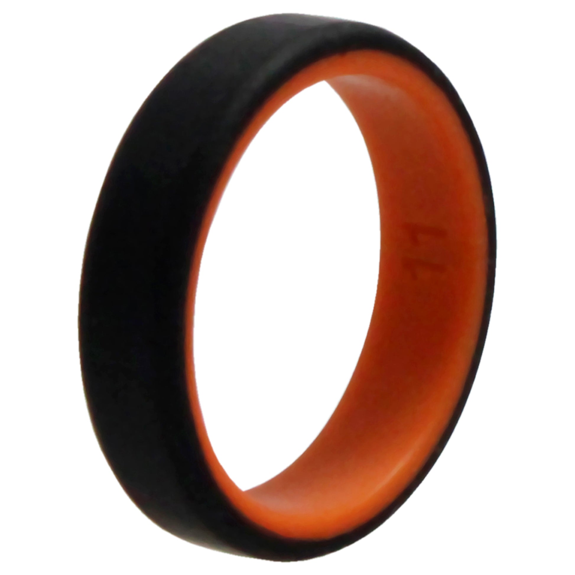ROQ Silicone Wedding 6mm Brush 2Layer Ring - Orange-Black