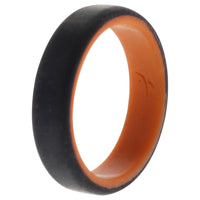 ROQ Silicone Wedding 6mm Brush 2Layer Ring - Orange-Black