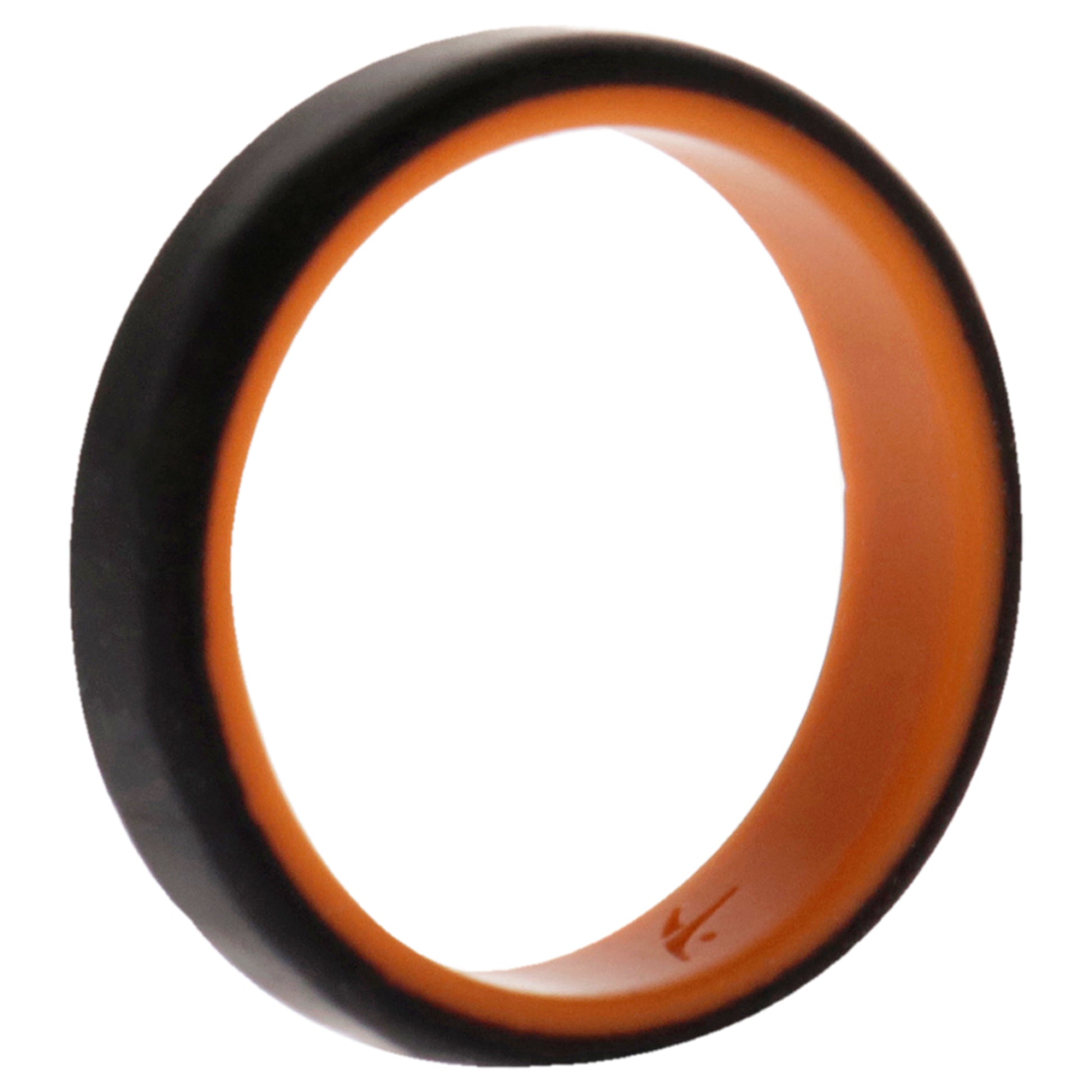 ROQ Silicone Wedding 6mm Brush 2Layer Ring - Orange-Black