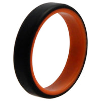ROQ Silicone Wedding 6mm Brush 2Layer Ring - Orange-Black