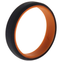 ROQ Silicone Wedding 6mm Brush 2Layer Ring - Orange-Black