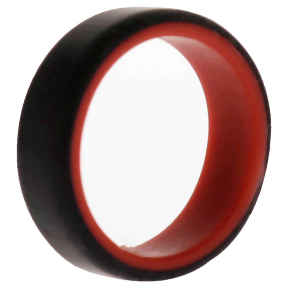 ROQ Silicone Wedding 6mm Brush 2Layer Ring - Red-Black