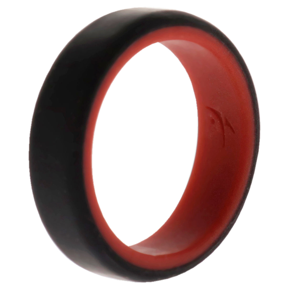 ROQ Silicone Wedding 6mm Brush 2Layer Ring - Red-Black