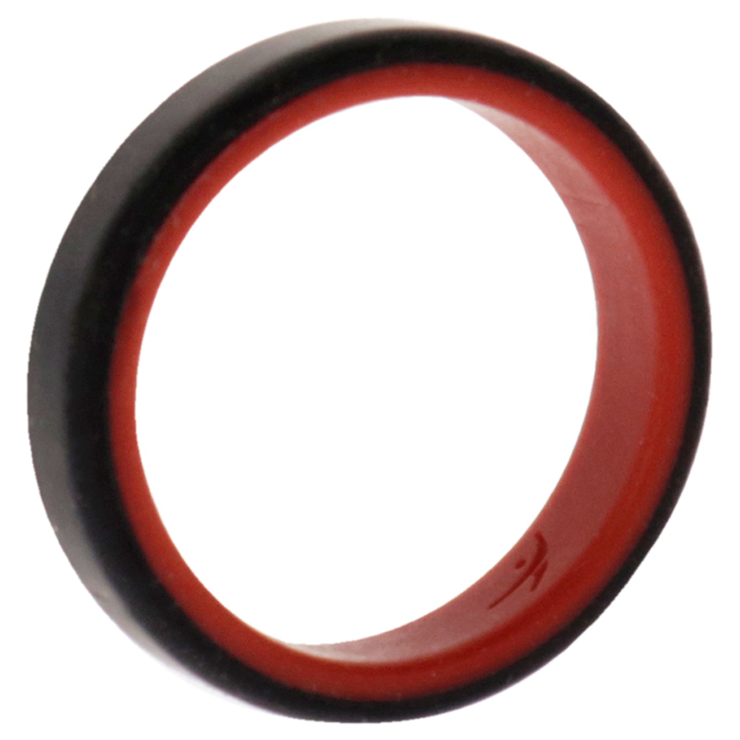 ROQ Silicone Wedding 6mm Brush 2Layer Ring - Red-Black
