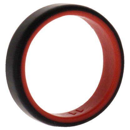 ROQ Silicone Wedding 6mm Brush 2Layer Ring - Red-Black