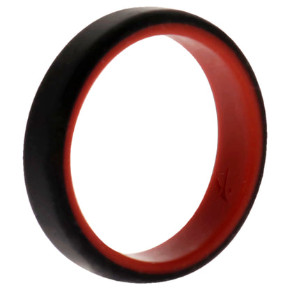 ROQ Silicone Wedding 6mm Brush 2Layer Ring - Red-Black