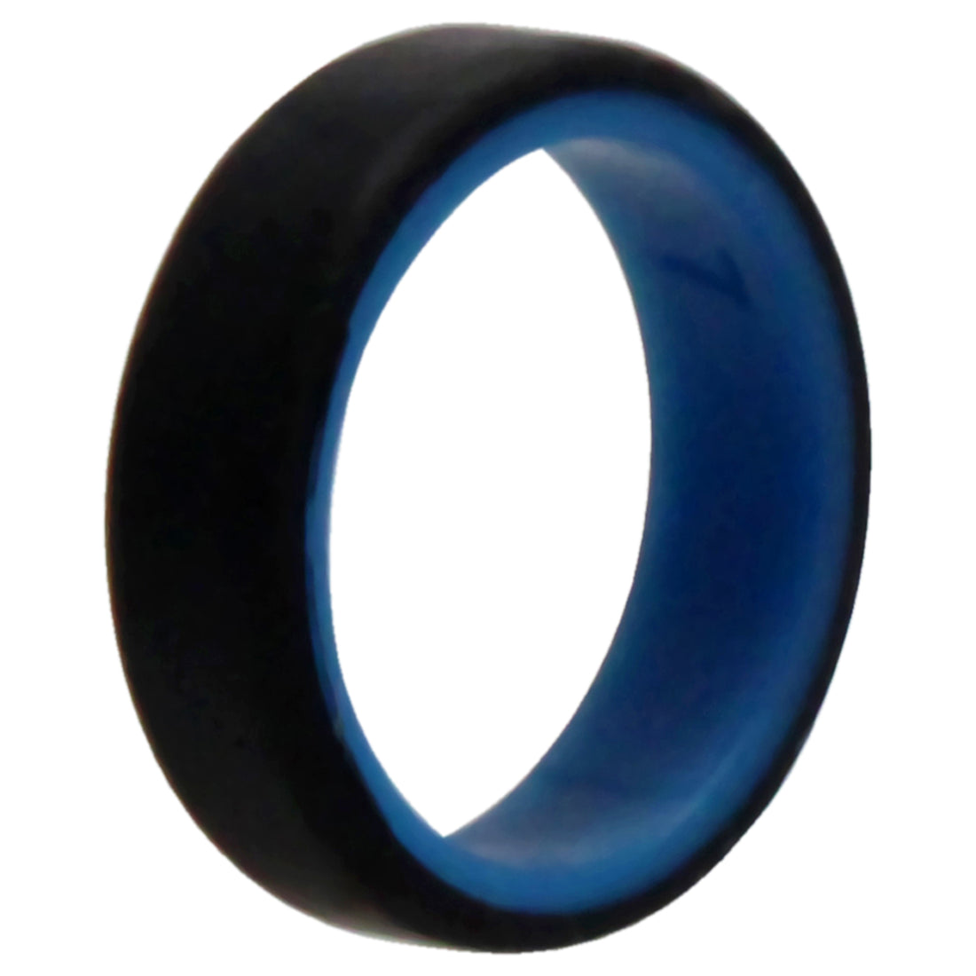 ROQ Silicone Wedding 6mm Brush 2Layer Ring - Blue-Black
