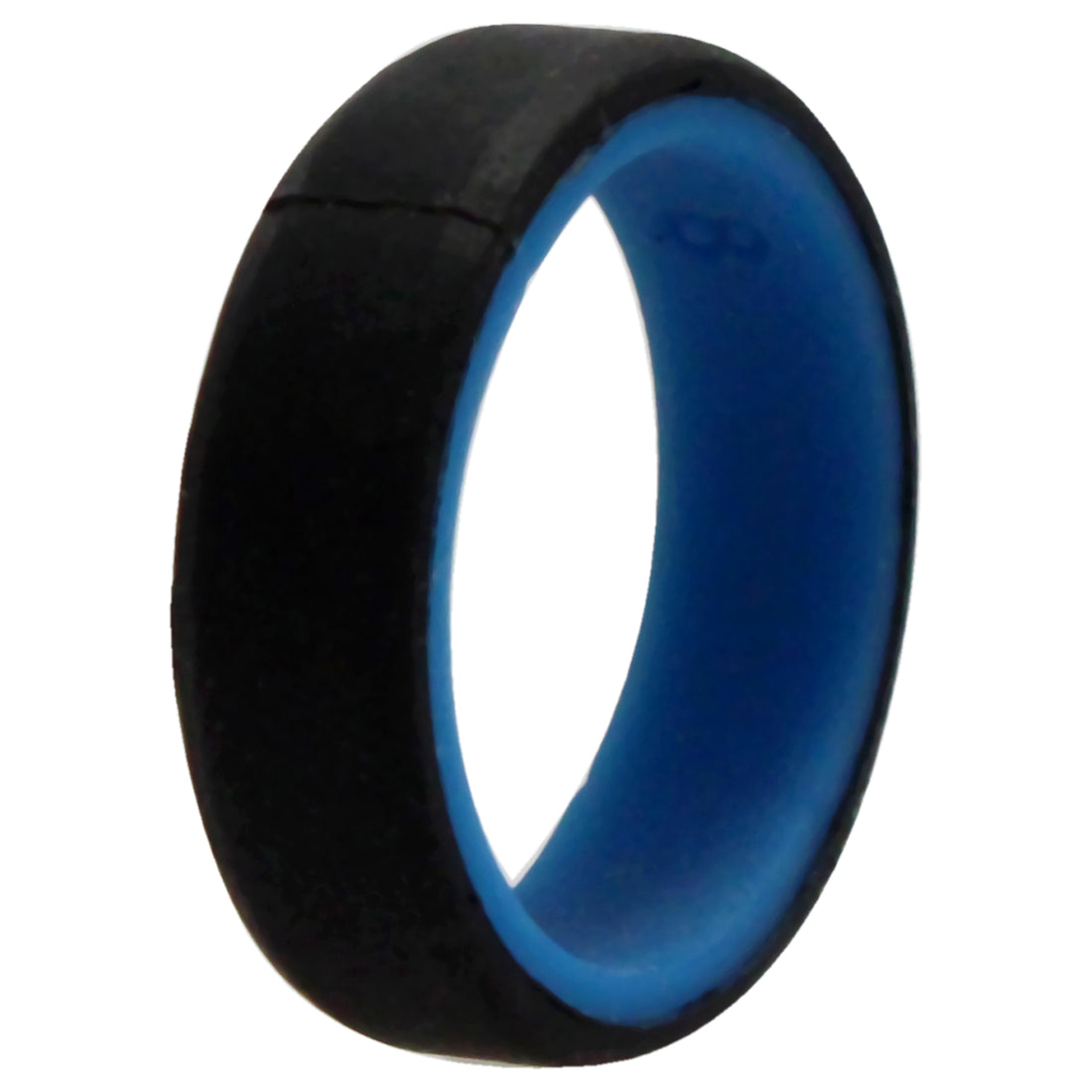 ROQ Silicone Wedding 6mm Brush 2Layer Ring - Blue-Black