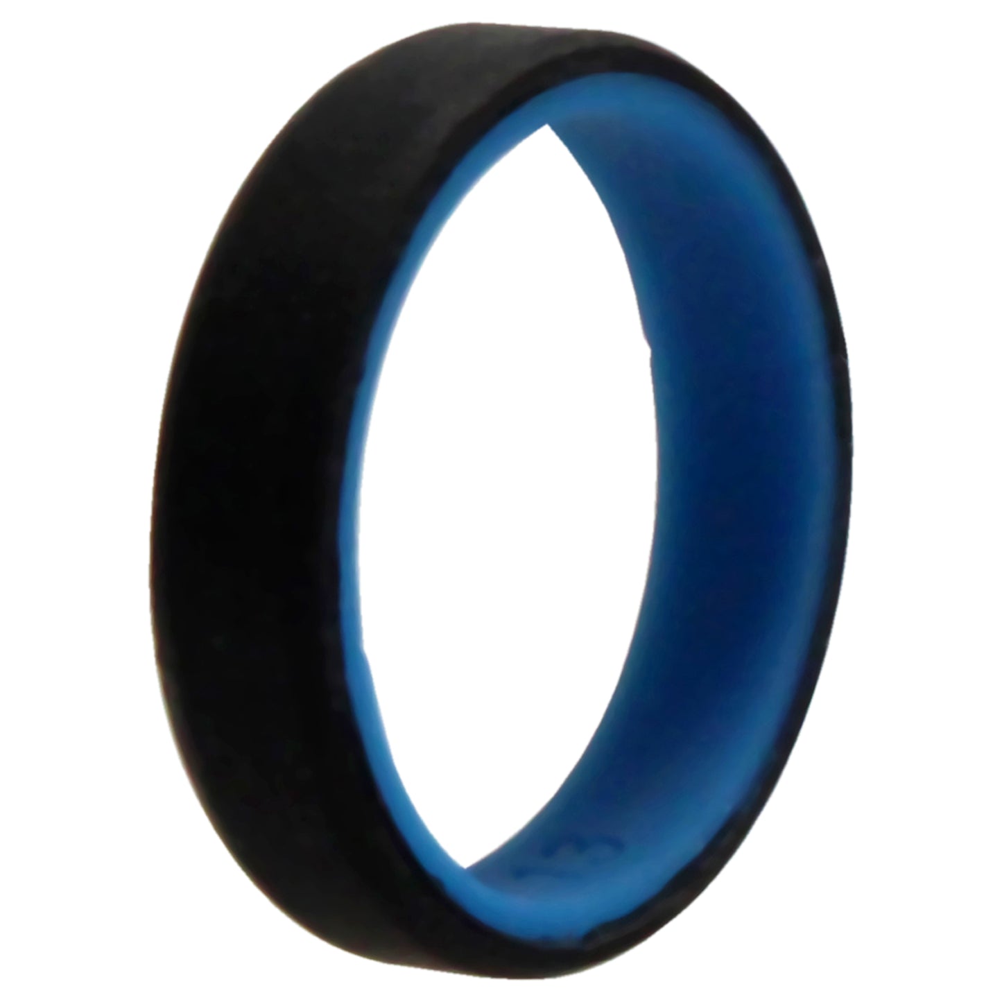 ROQ Silicone Wedding 6mm Brush 2Layer Ring - Blue-Black
