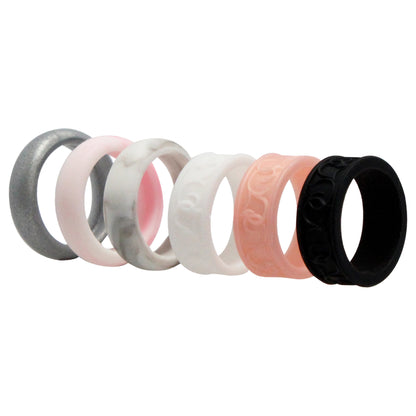 ROQ Silicone Wedding Flower Ring Set - Marble
