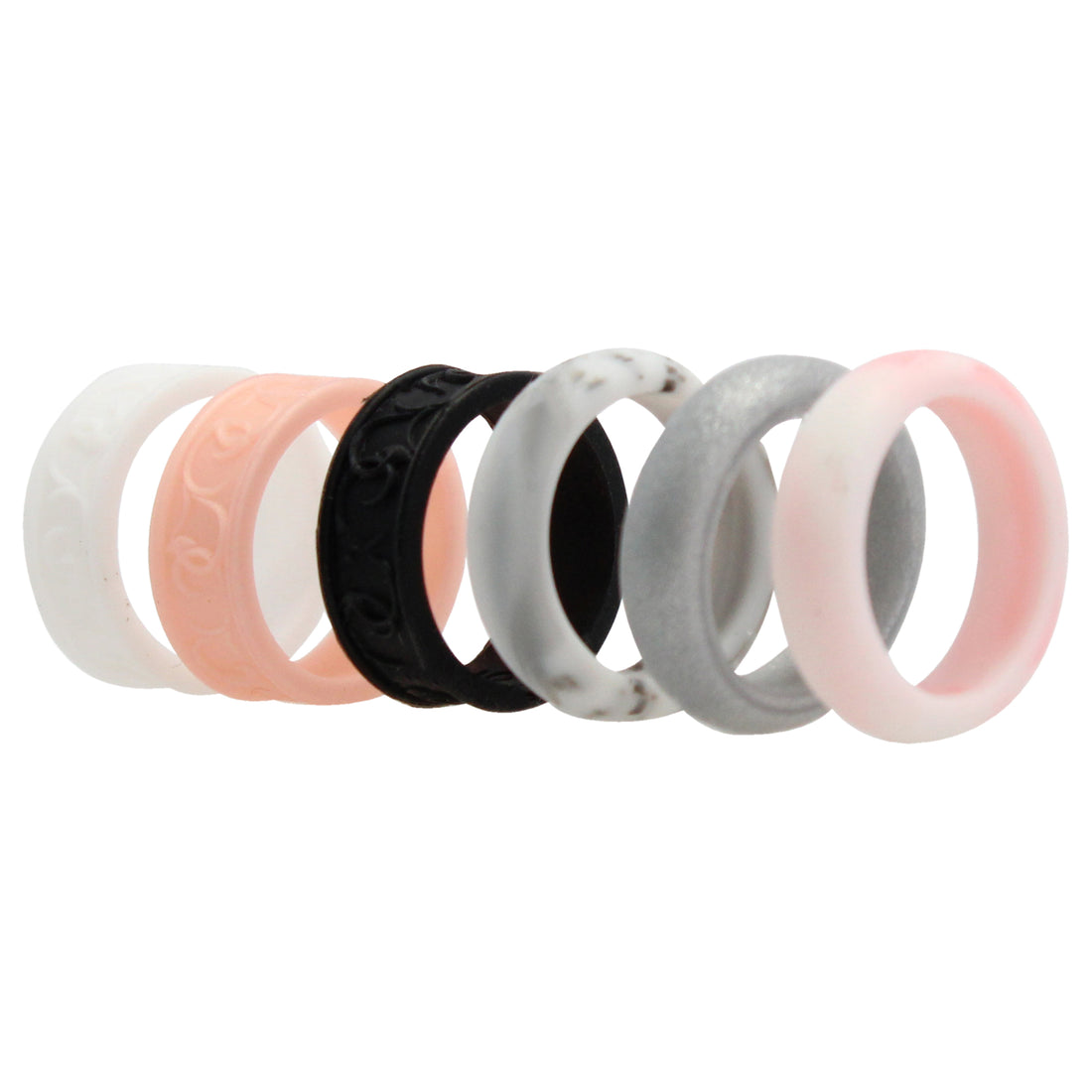 ROQ Silicone Wedding Flower Ring Set - Marble