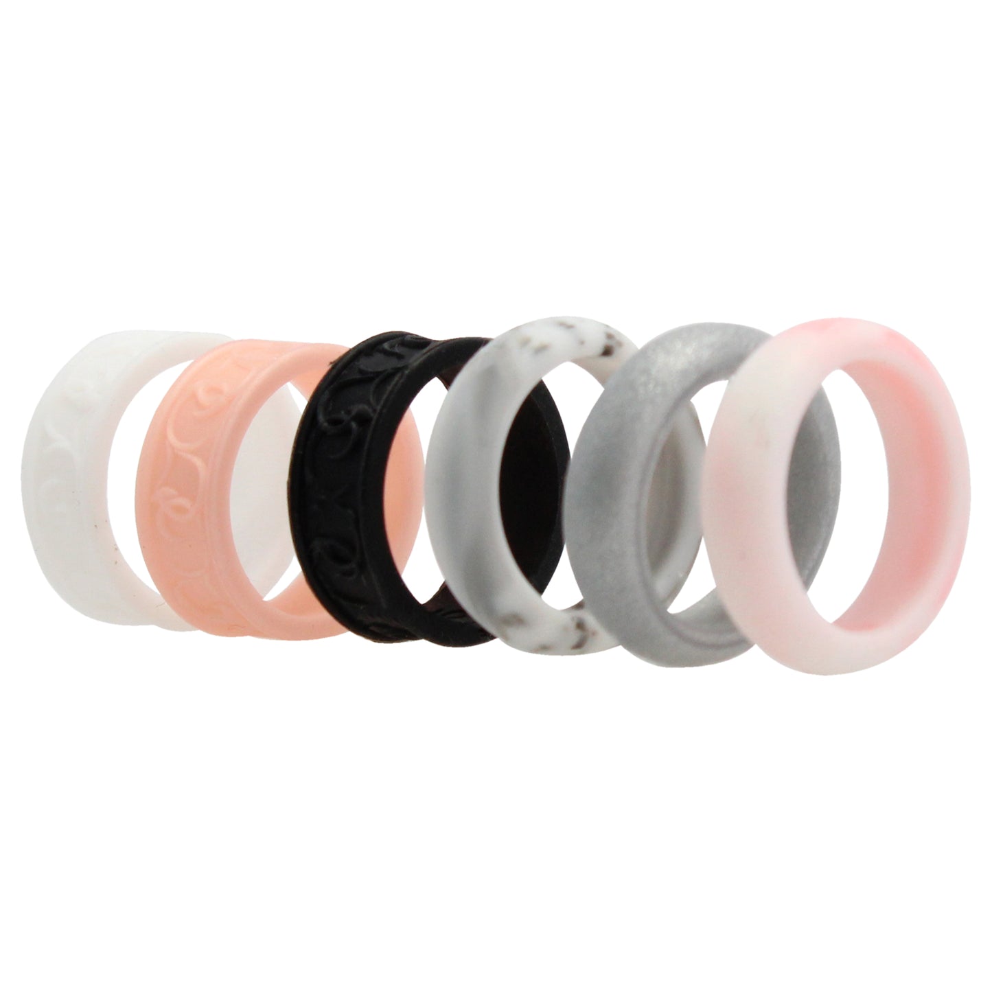 ROQ Silicone Wedding Flower Ring Set - Marble