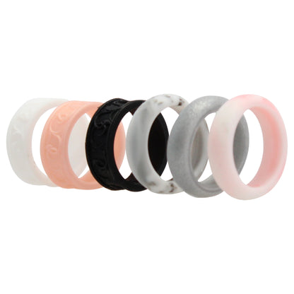 ROQ Silicone Wedding Flower Ring Set - Marble