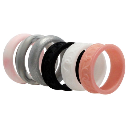 ROQ Silicone Wedding Flower Ring Set - Marble