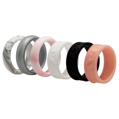 ROQ Silicone Wedding Flower Ring Set - Marble