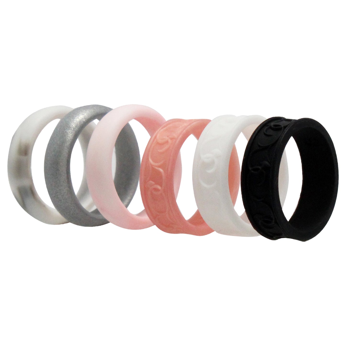 ROQ Silicone Wedding Flower Ring Set - Marble