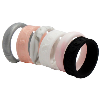 ROQ Silicone Wedding Flower Ring Set - Marble