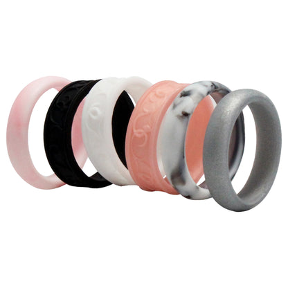 ROQ Silicone Wedding Flower Ring Set - Marble