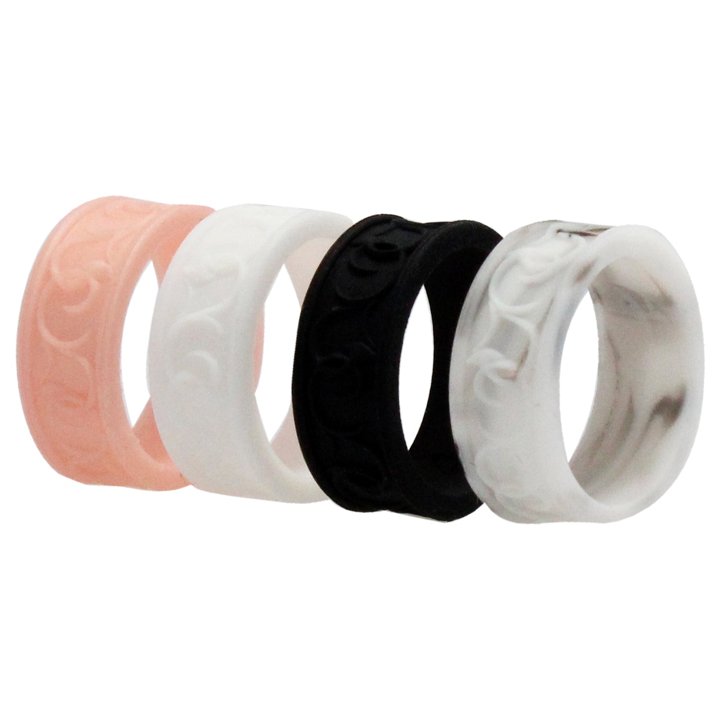 ROQ Silicone Wedding Flower Ring Set - Marble