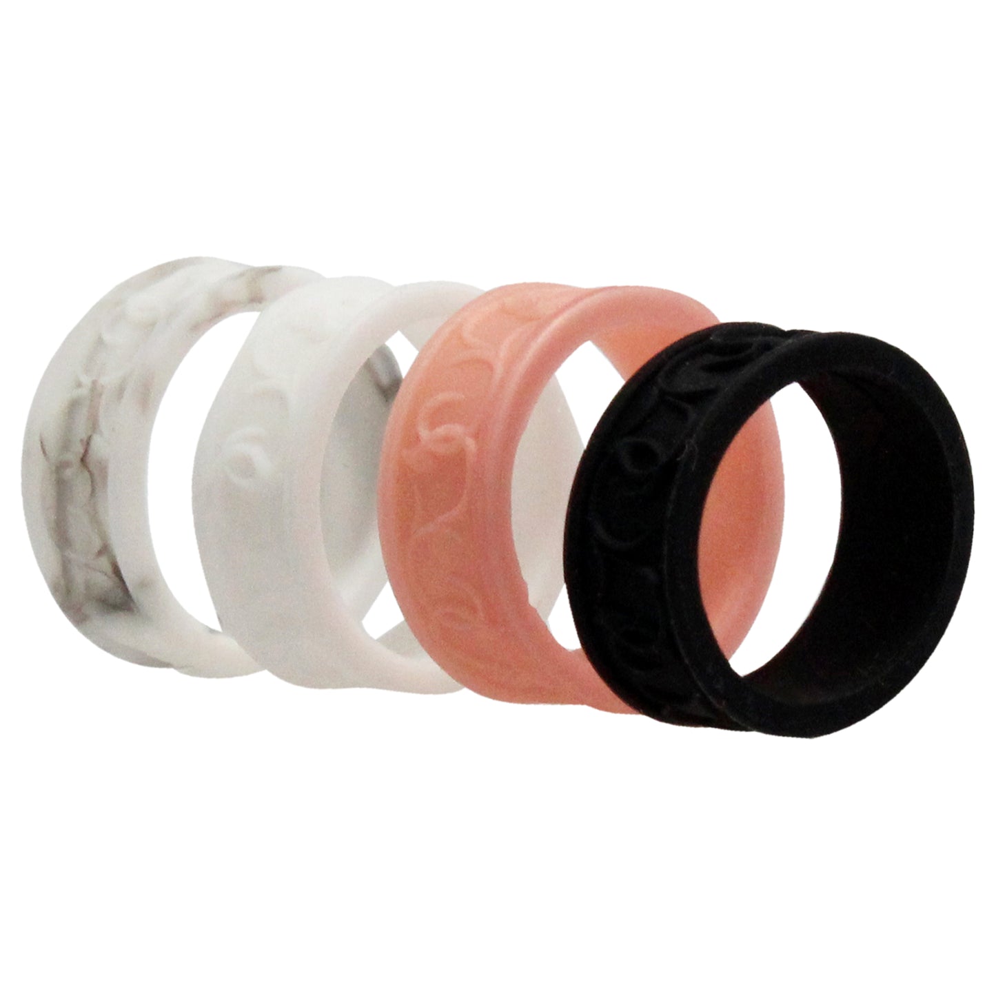 ROQ Silicone Wedding Flower Ring Set - Marble