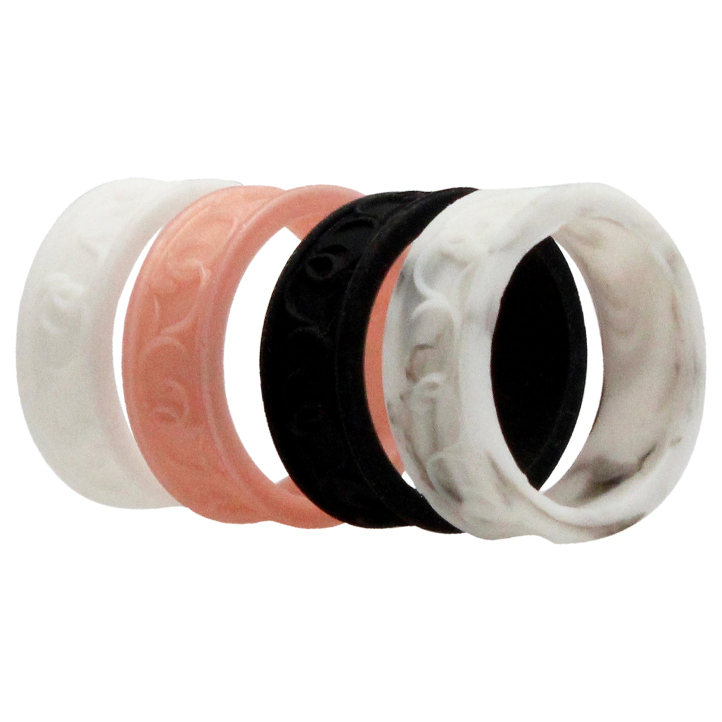 ROQ Silicone Wedding Flower Ring Set - Marble