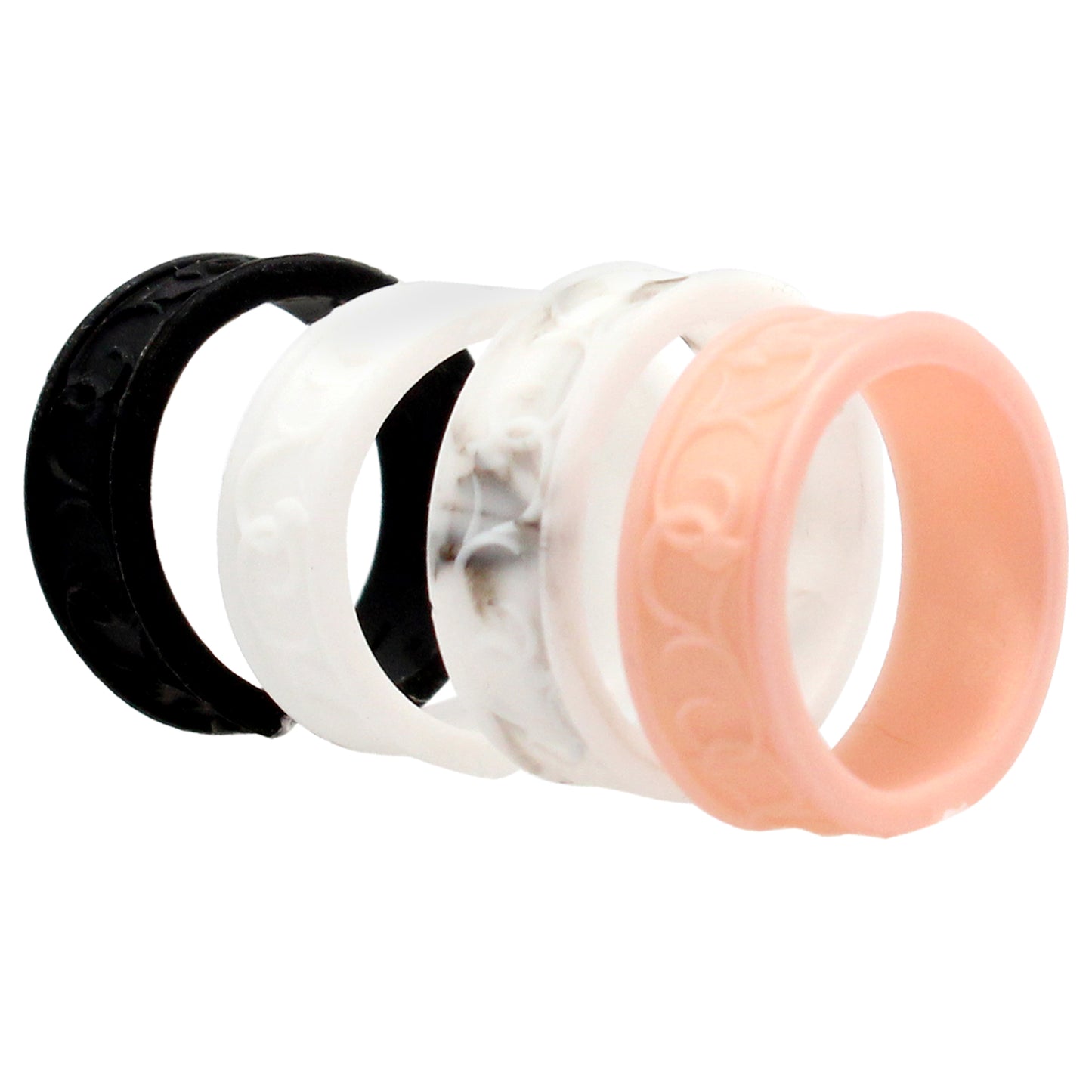 ROQ Silicone Wedding Flower Ring Set - Marble