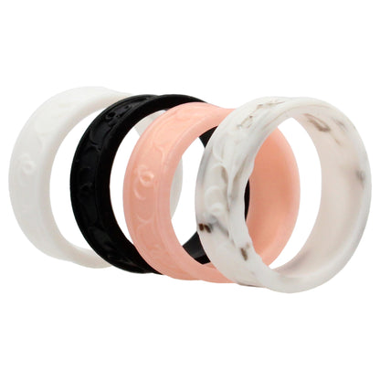 ROQ Silicone Wedding Flower Ring Set - Marble