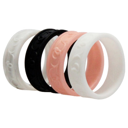 ROQ Silicone Wedding Flower Ring Set - Marble