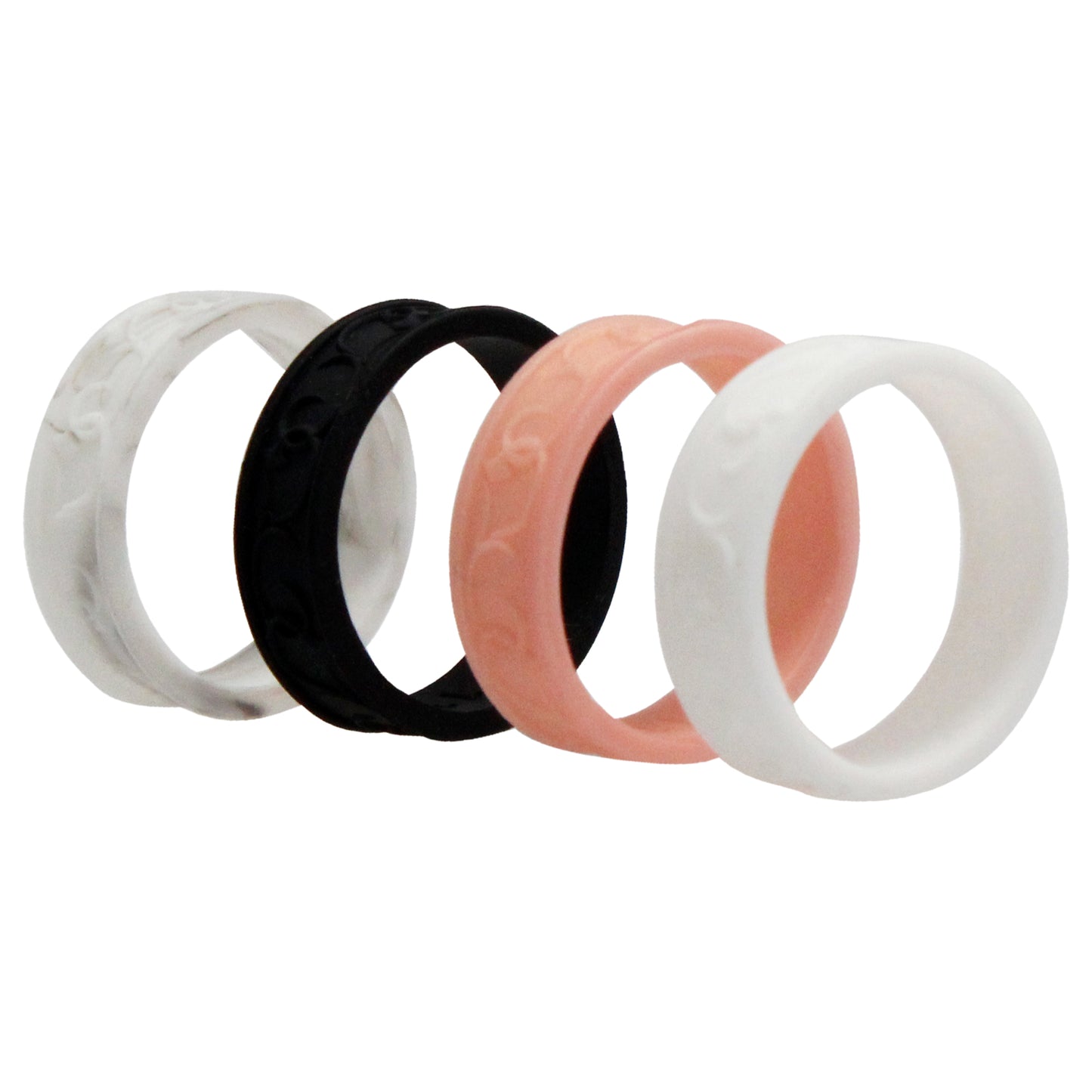 ROQ Silicone Wedding Flower Ring Set - Marble