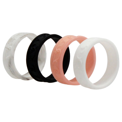 ROQ Silicone Wedding Flower Ring Set - Marble