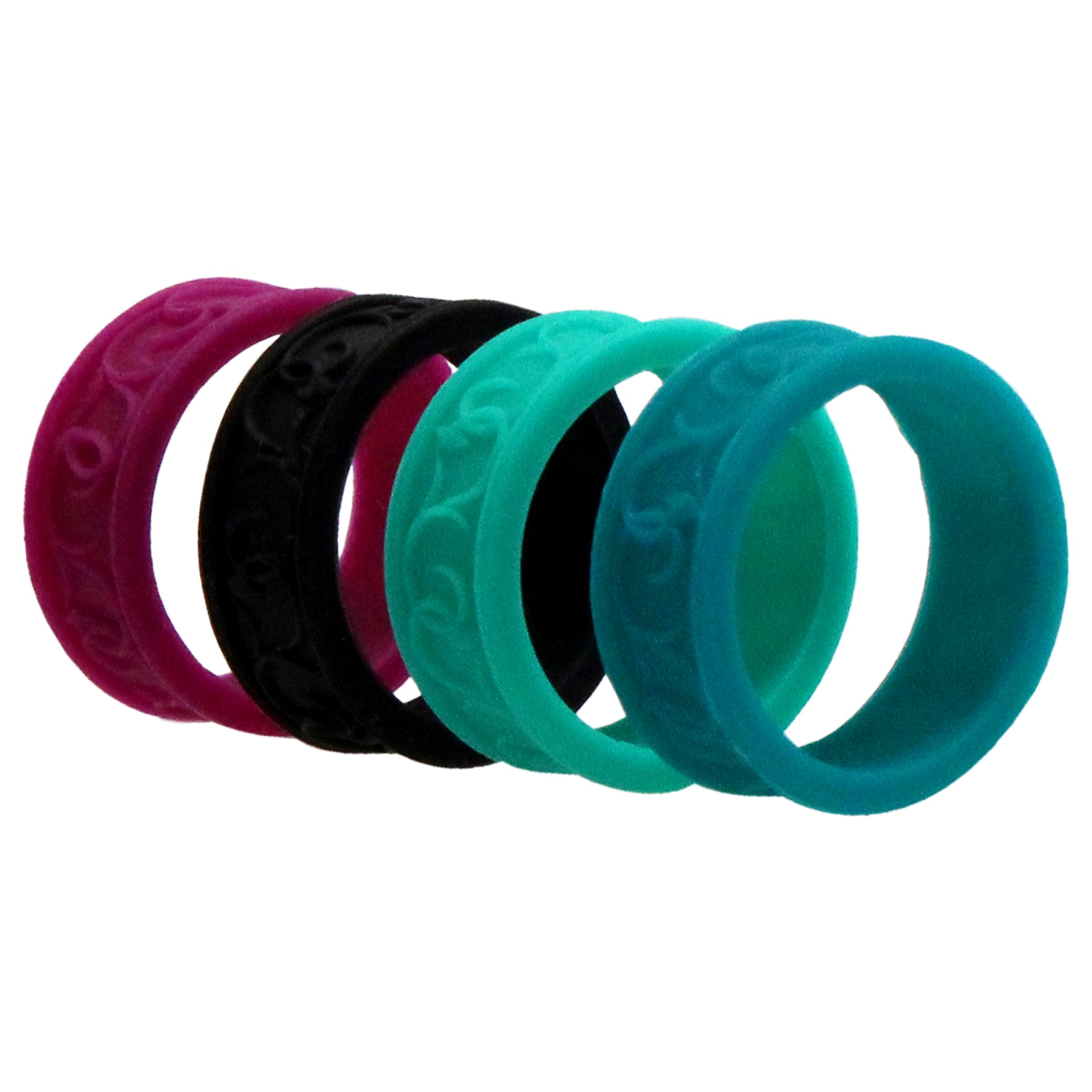 ROQ Silicone Wedding Flower Ring Set - MultiColor