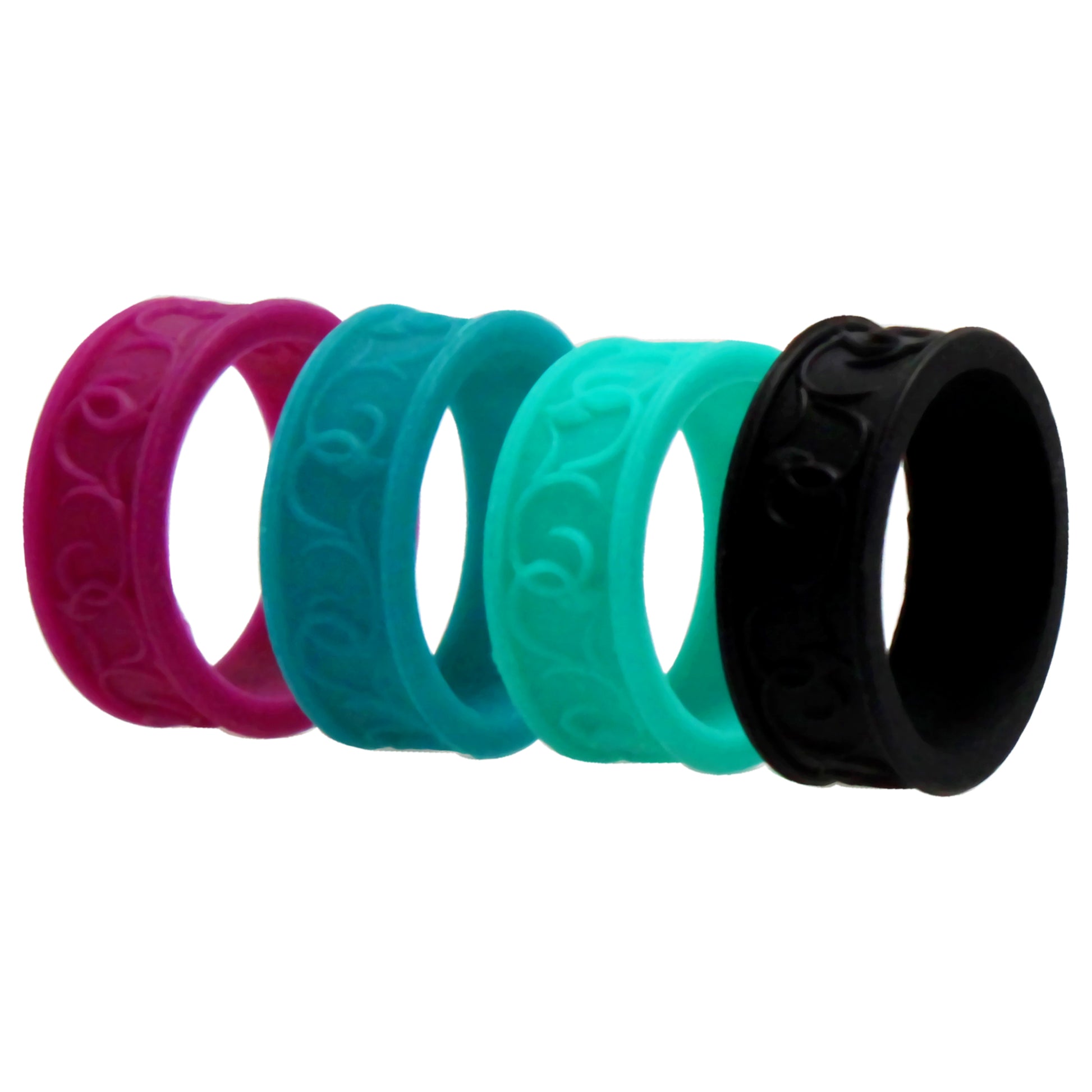 ROQ Silicone Wedding Flower Ring Set - MultiColor