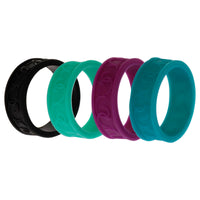 ROQ Silicone Wedding Flower Ring Set - MultiColor