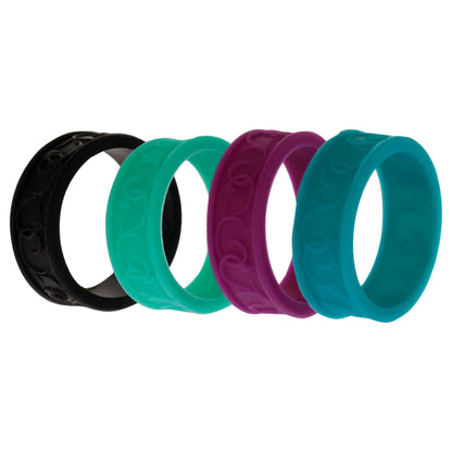 ROQ Silicone Wedding Flower Ring Set - MultiColor