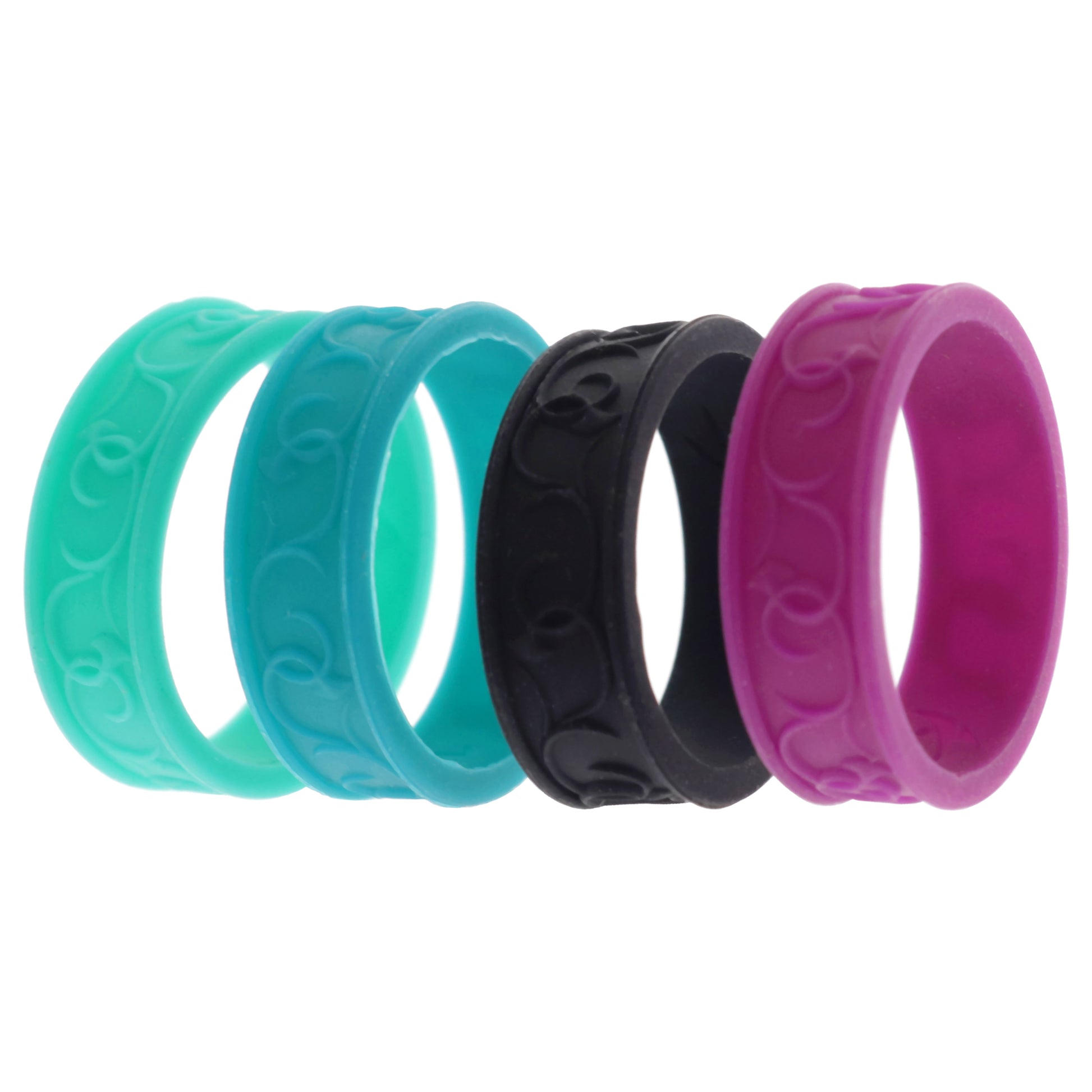 ROQ Silicone Wedding Flower Ring Set - MultiColor