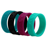 ROQ Silicone Wedding Flower Ring Set - MultiColor