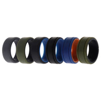 ROQ Silicone Wedding 2Layer Lines Ring Set - Green