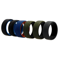 ROQ Silicone Wedding 2Layer Lines Ring Set - Green