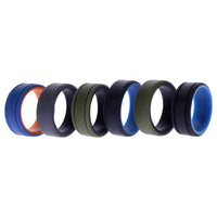 ROQ Silicone Wedding 2Layer Lines Ring Set - Green