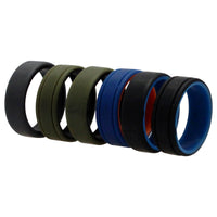 ROQ Silicone Wedding 2Layer Lines Ring Set - Green