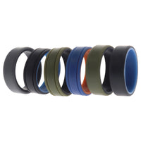 ROQ Silicone Wedding 2Layer Lines Ring Set - Green