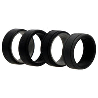 ROQ Silicone Wedding 2Layer Lines Ring Set - Black