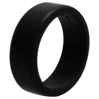 ROQ Silicone Wedding 2Layer Beveled 8mm Ring - Black