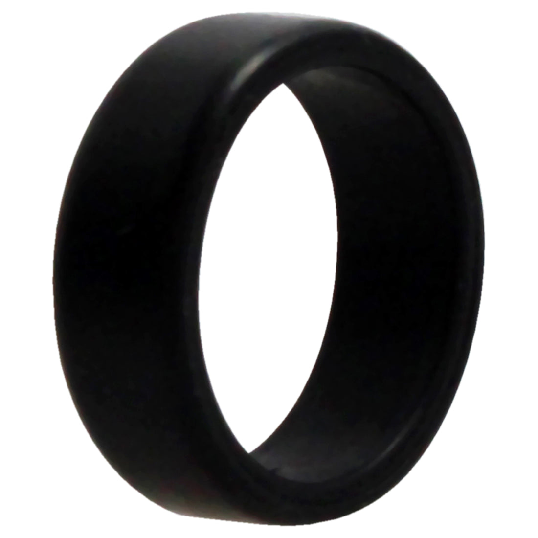 Silicone Wedding 2Layer Beveled 8mm Ring - Black by ROQ for Men - 11 mm Ring