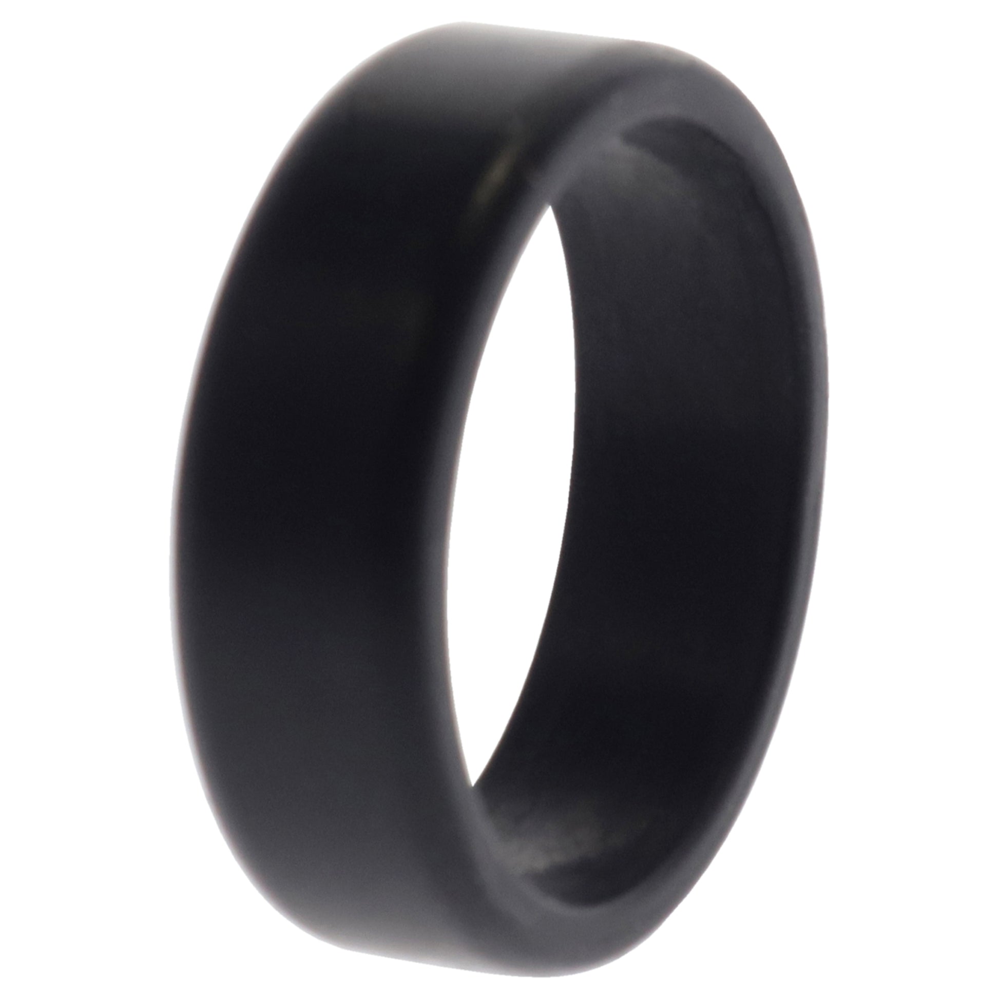 ROQ Silicone Wedding 2Layer Beveled 8mm Ring - Black