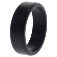 ROQ Silicone Wedding 2Layer Beveled 8mm Ring - Black