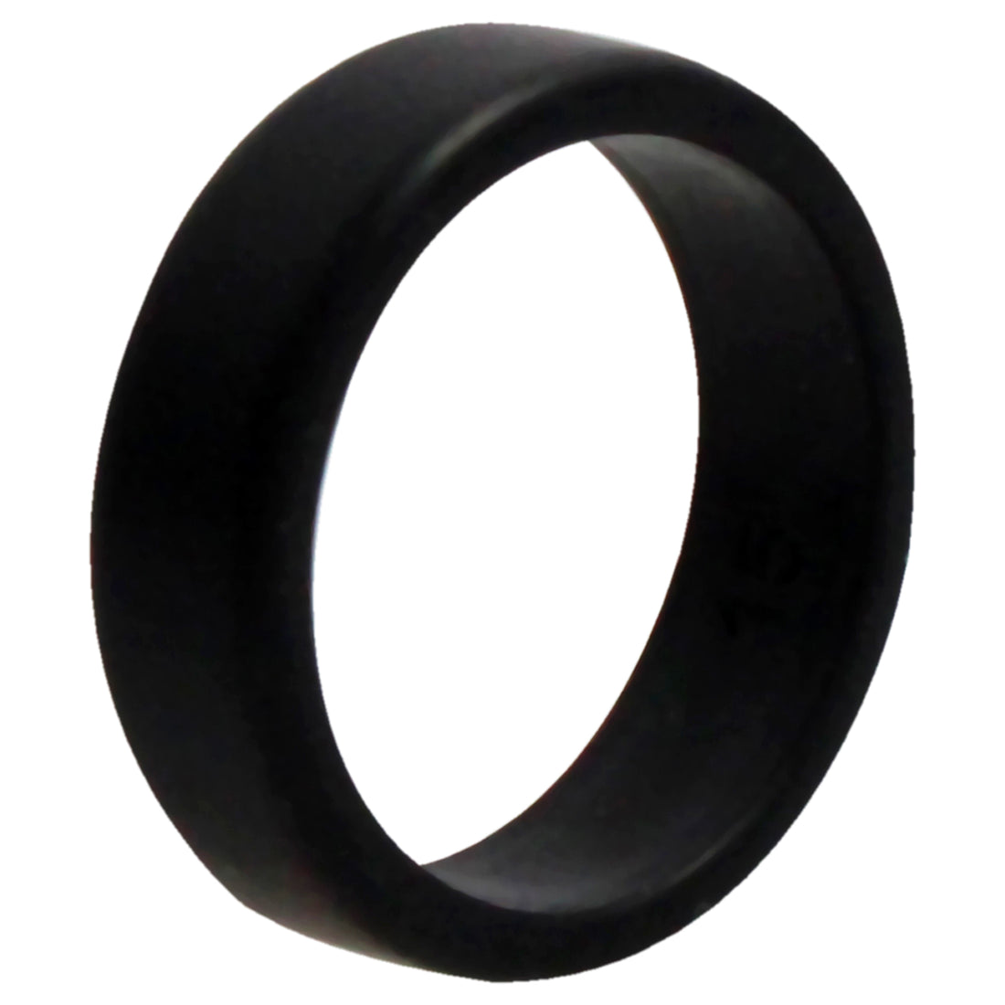 Silicone Wedding 2Layer Beveled 8mm Ring - Black by ROQ for Men - 15 mm Ring