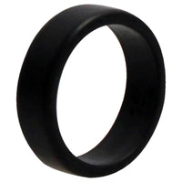 ROQ Silicone Wedding 2Layer Beveled 8mm Ring - Black