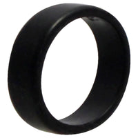 ROQ Silicone Wedding 2Layer Beveled 8mm Ring - Black