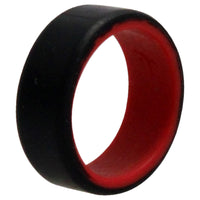 ROQ Silicone Wedding 2Layer Beveled 8mm Ring - Red-Black